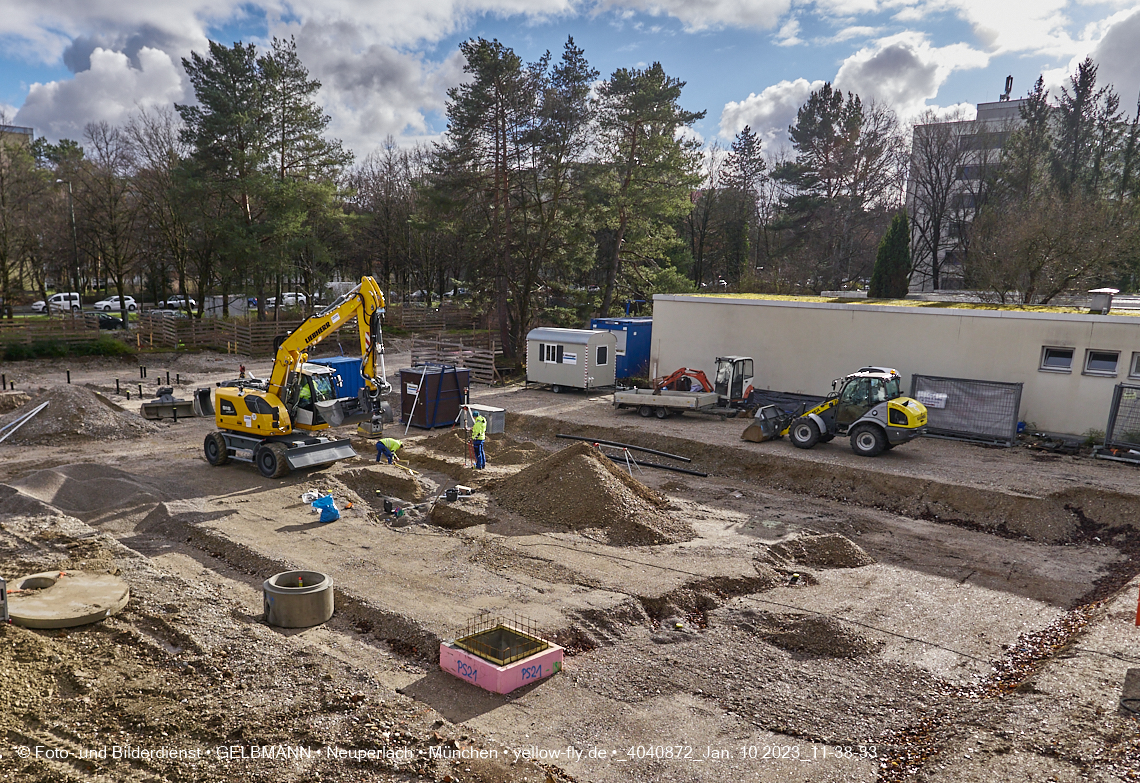 10.01.2023 - Baustelle an der Quiddestraße Haus für Kinder in Neuperlach